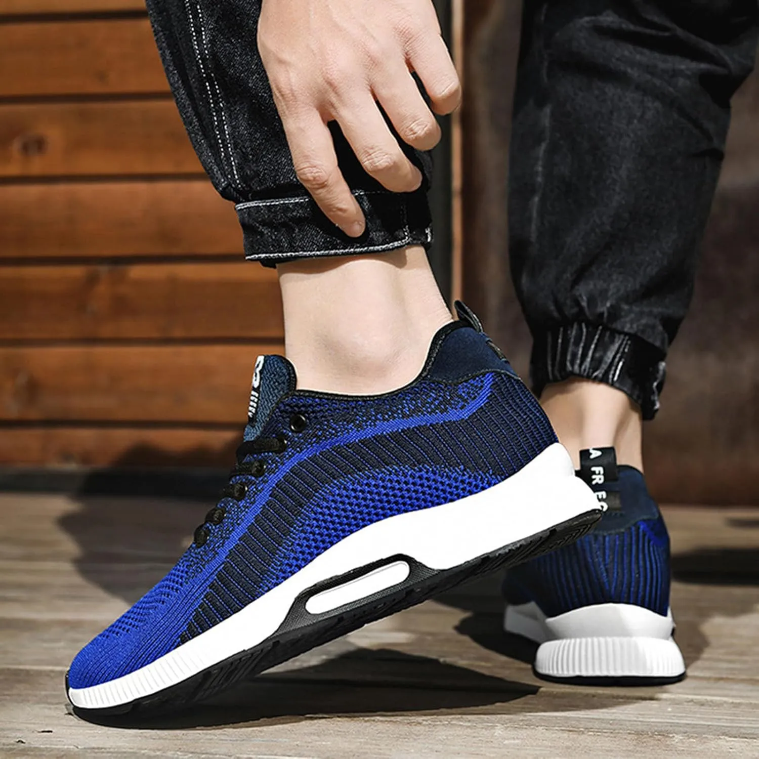 Mens Slip On Sneakers Non Slip Walking Shoes Lightweight Athletic Shoes Casual Running Shoe Increase Height 6/8/10CM