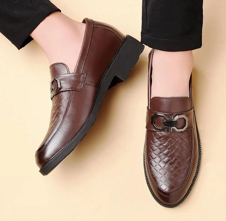 Men's Slip-Ons Loafers Mens Fashion Luxury Formal Business Dress Shoes Mens Classic Leather Oxford Shoes