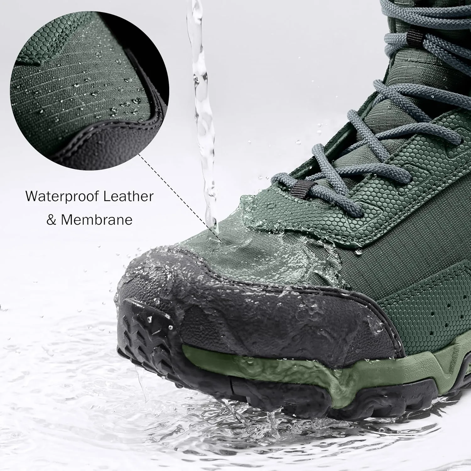 Men's Water-Resistant Work Boots Lightweight Tactical Boots Non-Slip Hiking Boots for Men