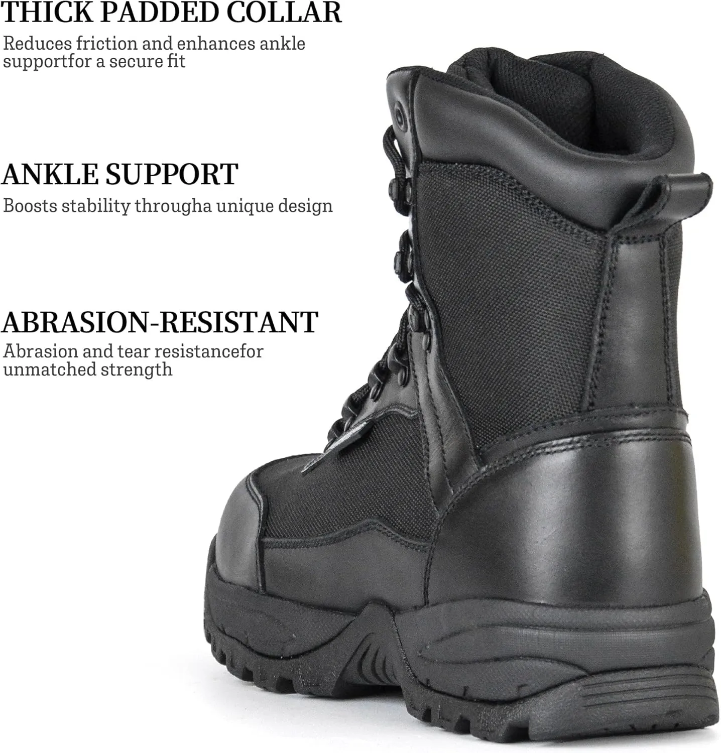 Men's Waterproof Military Tactical Boots Anti-slip Work Boot, 8" Insulated Combat Boots, 400g Thinsulate