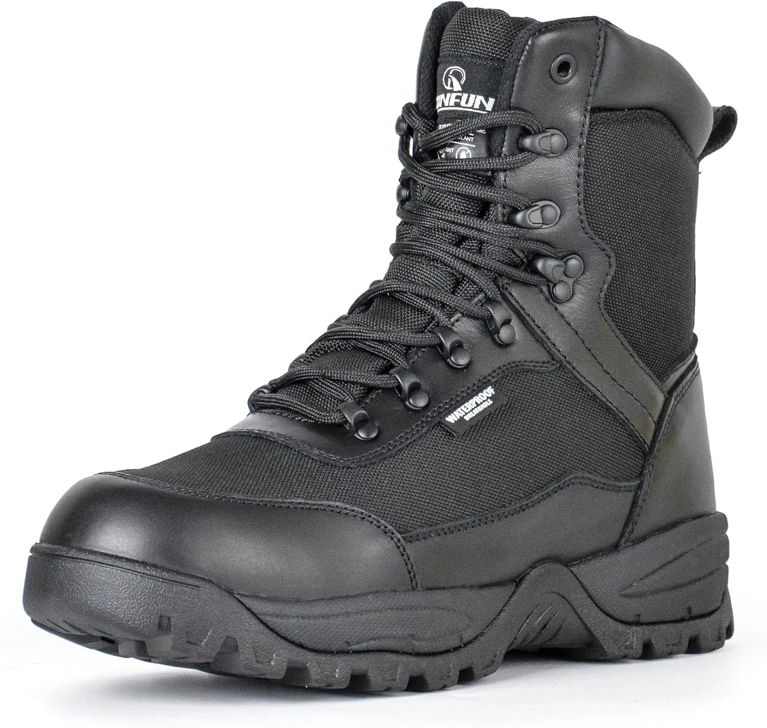 Men's Waterproof Military Tactical Boots Anti-slip Work Boot, 8" Insulated Combat Boots, 400g Thinsulate