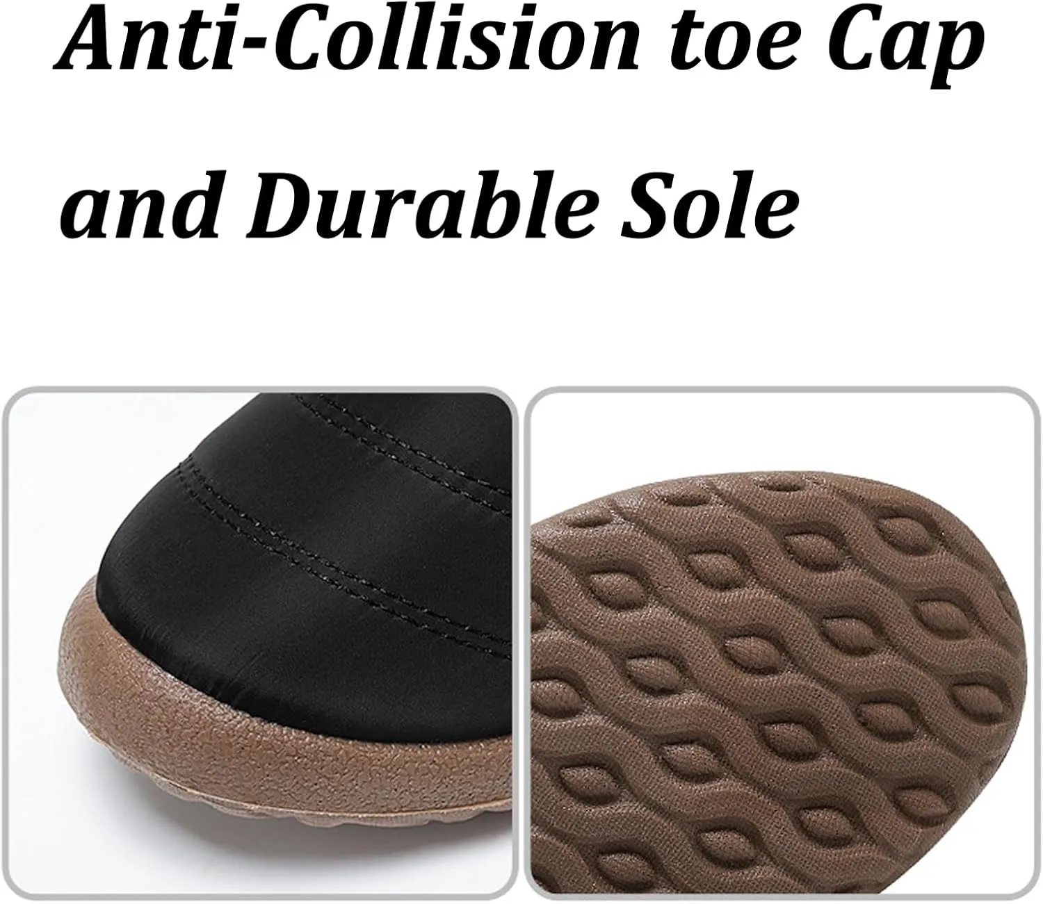 Men's Waterproof Slip On Snow Boots Comfort Warm Fur Lined Non Slip Outdoor Winter Booties Work Walking Lightweight High Top Cotton Shoes