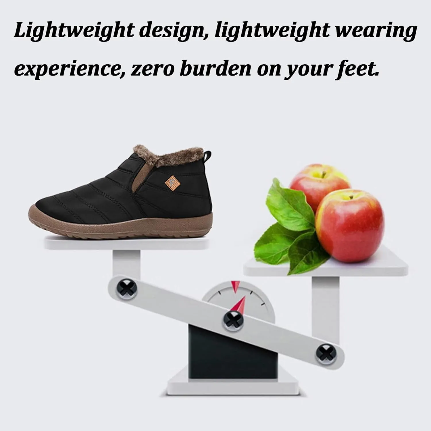 Men's Waterproof Slip On Snow Boots Comfort Warm Fur Lined Non Slip Outdoor Winter Booties Work Walking Lightweight High Top Cotton Shoes