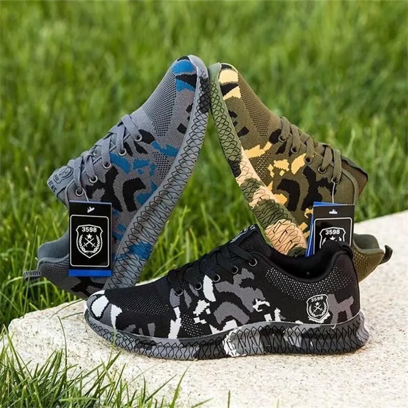 Men's Women's Camo Non Slip Walking Sneakers for Sport Trekking Hiking