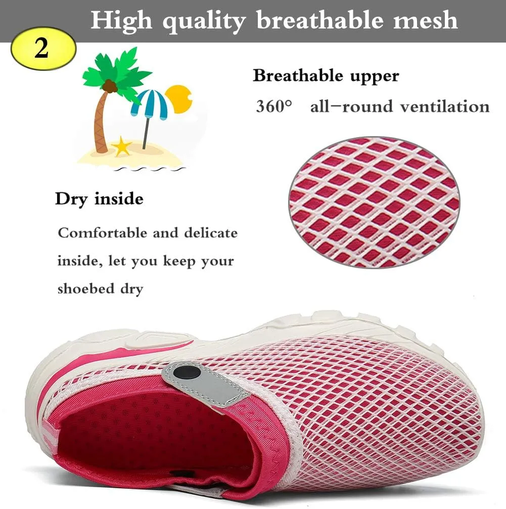 Mens Womens Garden Clogs Shoes Summer Breathable Mesh Sandals Slippers Indoor Outdoor Slippers Quick Drying Water Shoes