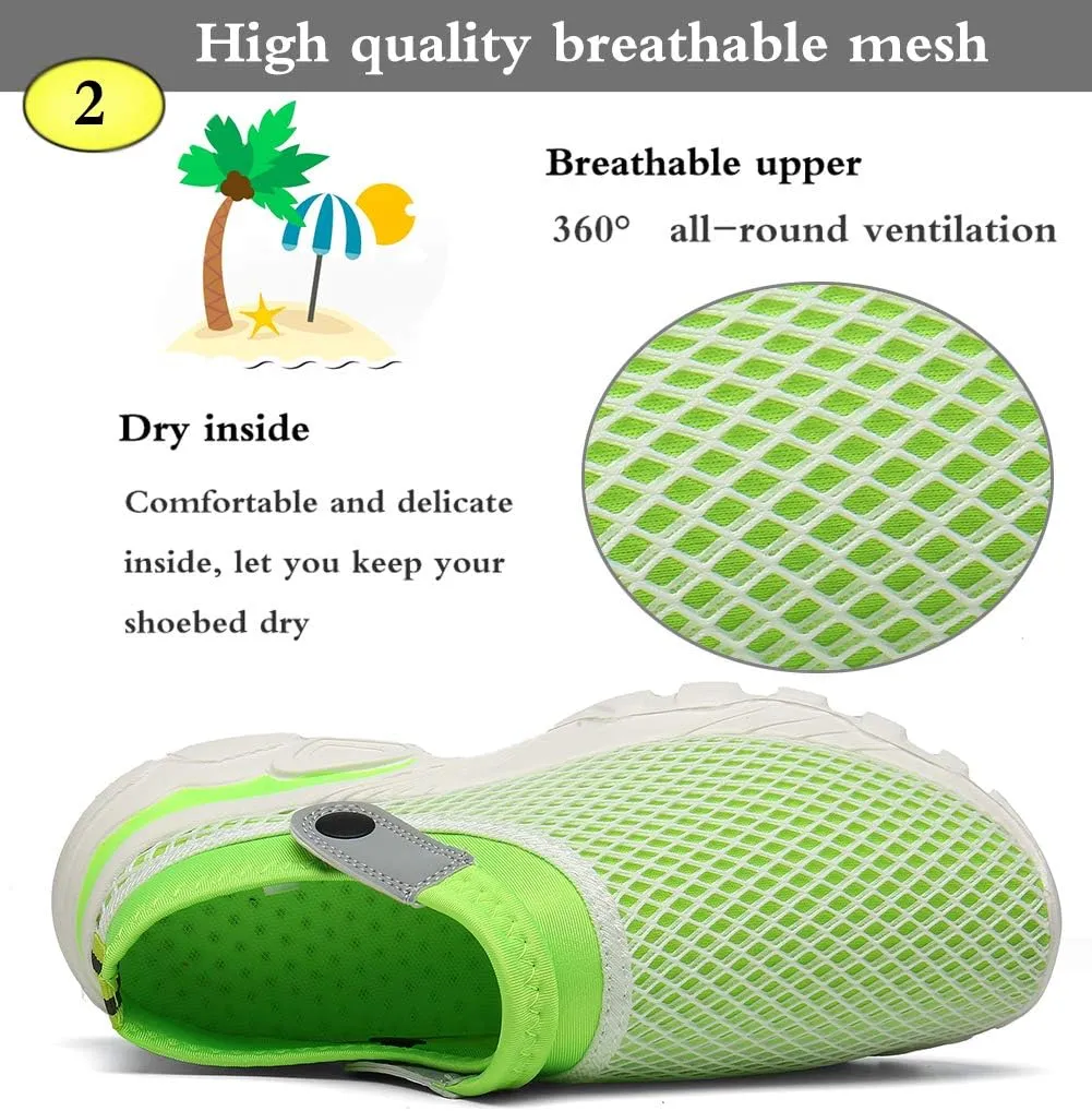 Mens Womens Garden Clogs Shoes Summer Breathable Mesh Sandals Slippers Indoor Outdoor Slippers Quick Drying Water Shoes