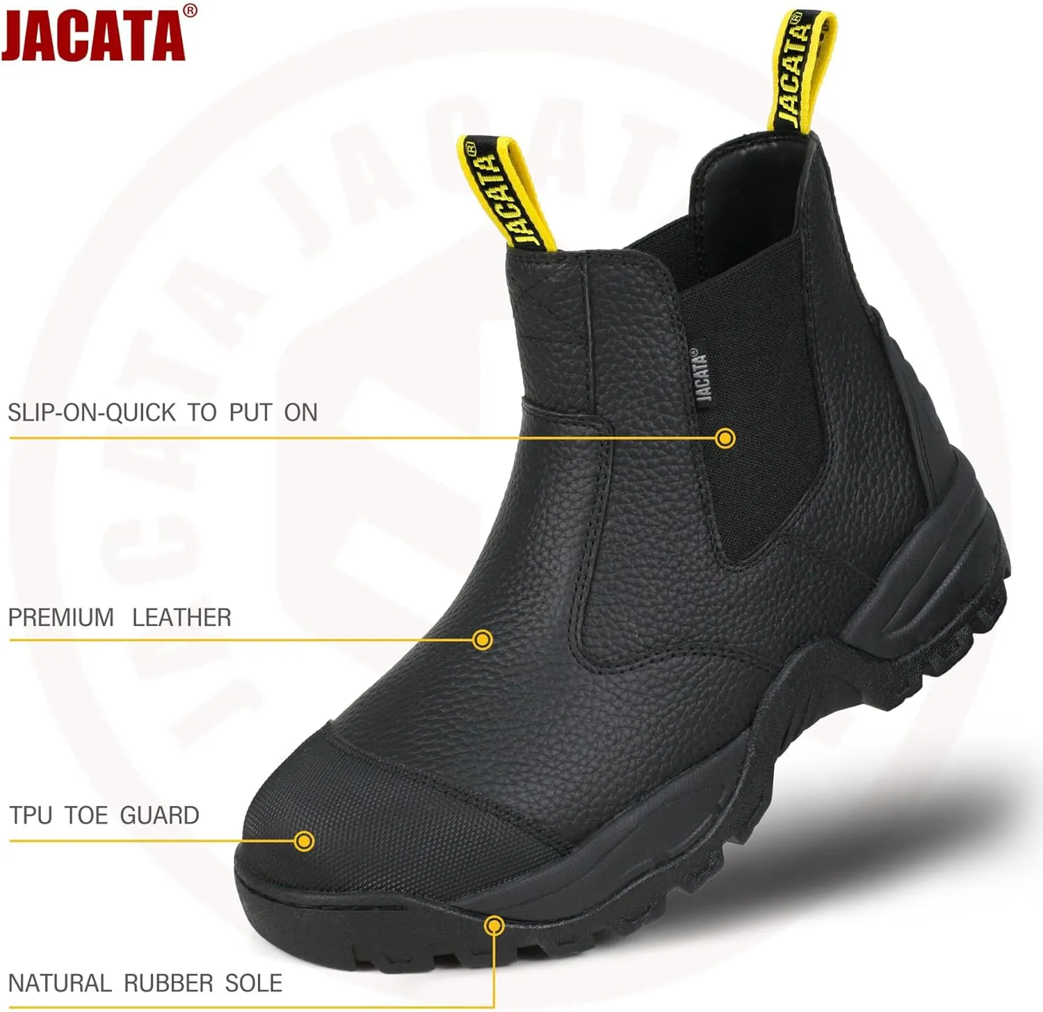 Mens Work Boots Chelsea Slip On Boot For Men Men's Industrial Construction Soft Toe Shoes Botas De Trabajo Para Hombre