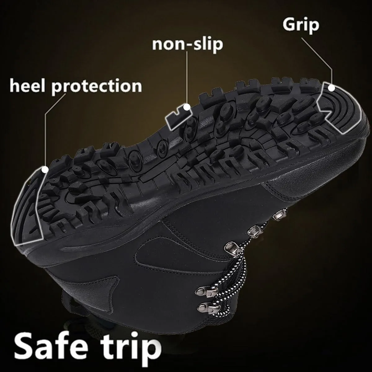 Men's work boots Waterproof Hiking Boots,thermal Leather Ankle Snow Boots for Outdoor Climbing, Trekking, Backpacking, and Trekking