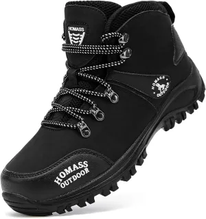 Men's work boots Waterproof Hiking Boots,thermal Leather Ankle Snow Boots for Outdoor Climbing, Trekking, Backpacking, and Trekking