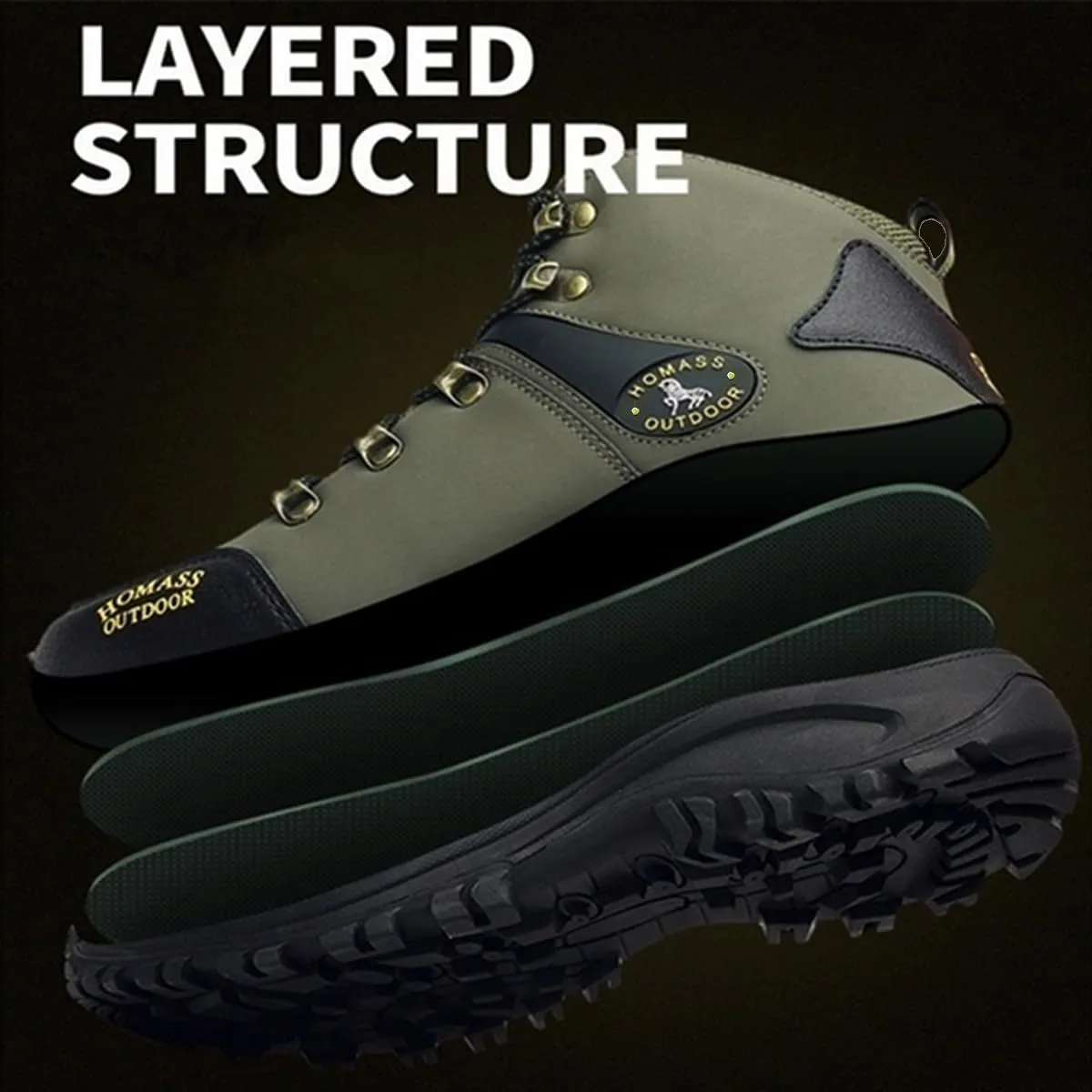 Men's work boots Waterproof Hiking Boots,thermal Leather Ankle Snow Boots for Outdoor Climbing, Trekking, Backpacking, and Trekking