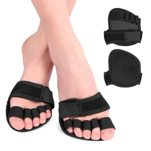 Metatarsal Foot Pads, 1 Pair Adjustable Open Five-Toes Socks Forefoot Pad Non-Slip Ball of Foot Cushions Cushioning Supports for Women Men Foot Pain Relief Overlapping Toes Hallux Valgus Corrector (L)