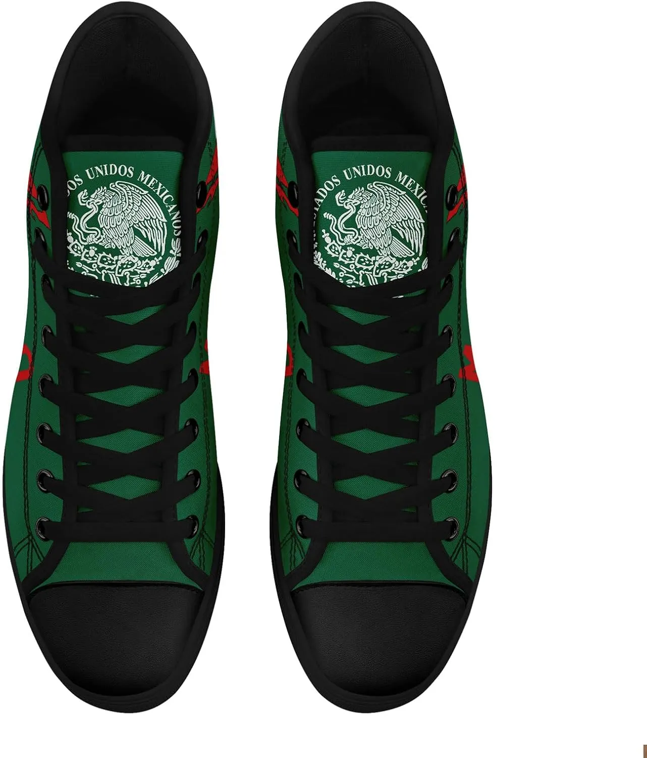 Mexico Flag High-Top Canvas Shoes for Men Women Unisex Stylish Breathable Skull Sneakers Gift Fashion Flat Footwear