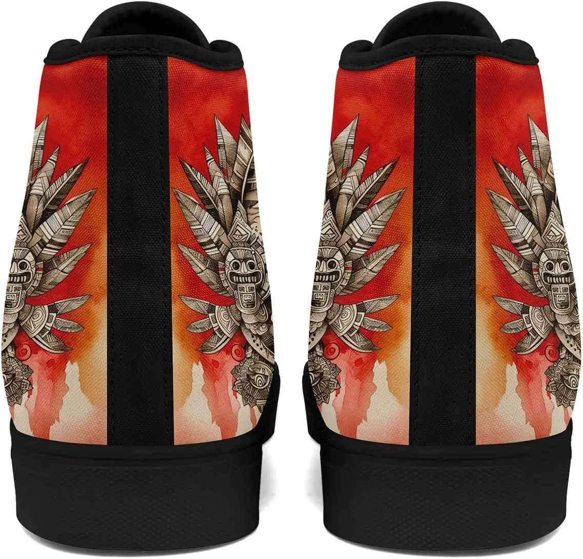 Mexico Flag High-Top Canvas Shoes for Men Women Unisex Stylish Breathable Skull Sneakers Gift Fashion Flat Footwear