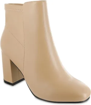 MIA Shoes Carla Womens Vegan Leather Ankle Boots with Heel