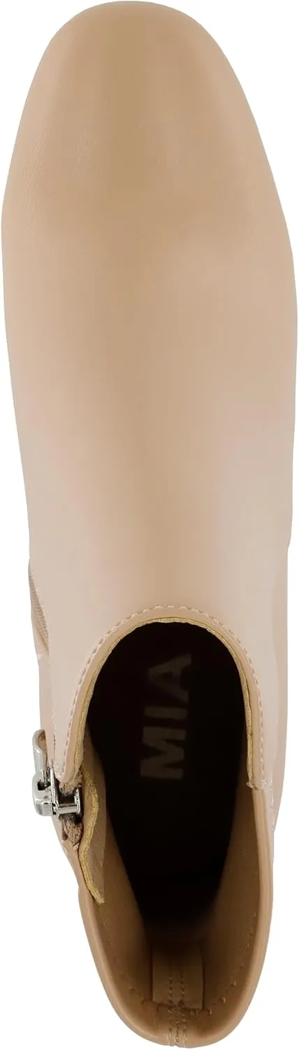 MIA Shoes Carla Womens Vegan Leather Ankle Boots with Heel