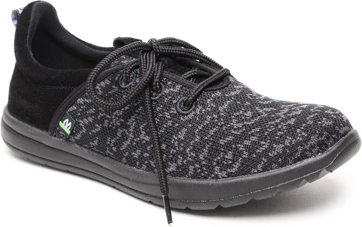 Minnetonka Women’s Eco Anew-Knit Casual Sneakers, Black, 9 M