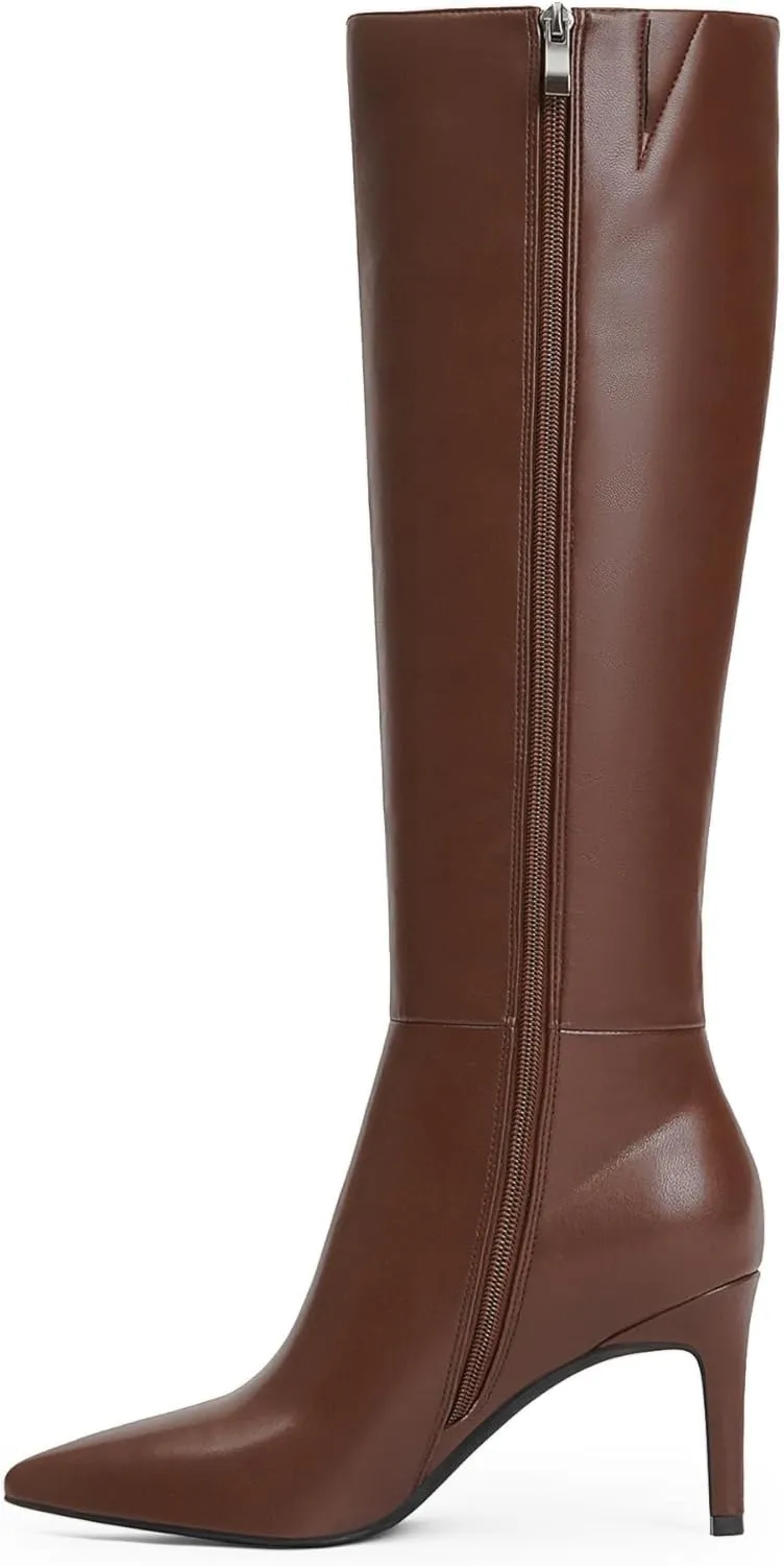 Modatope Knee High Boots Women Pointed Toe Tall Boots Stiletto High Heel Long Boots Side Zipper Dress Fashion Boots Shoes