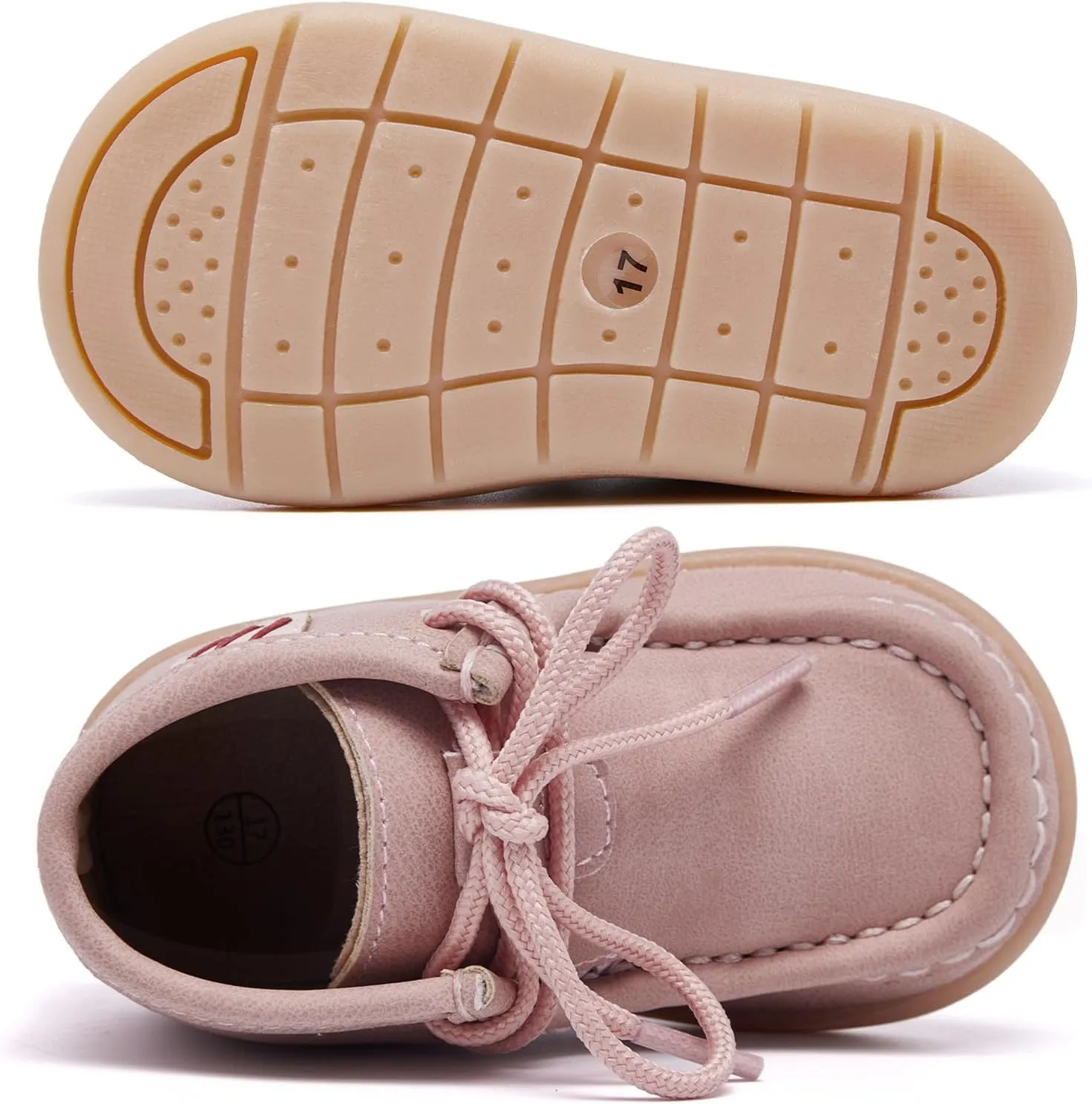 MORENDL Baby Boy & Girl Boots Infant First Walking Shoes Toddler Non-Slip Lace-Up Dress Shoes