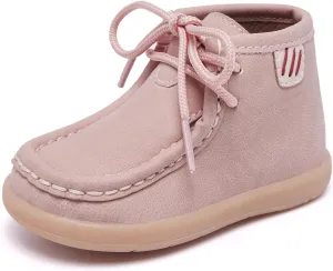 MORENDL Baby Boy & Girl Boots Infant First Walking Shoes Toddler Non-Slip Lace-Up Dress Shoes