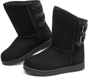 Moudki Womens Winter Boots Mid-calf Snow Boots Fashion Warm Boots for Women Cute Furry Slip On Boots