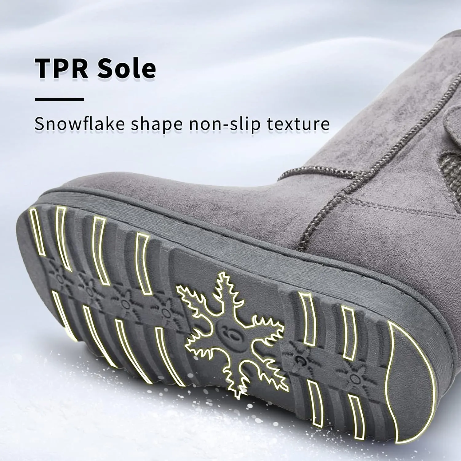 Moudki Womens Winter Boots Mid-calf Snow Boots Fashion Warm Boots for Women Cute Furry Slip On Boots
