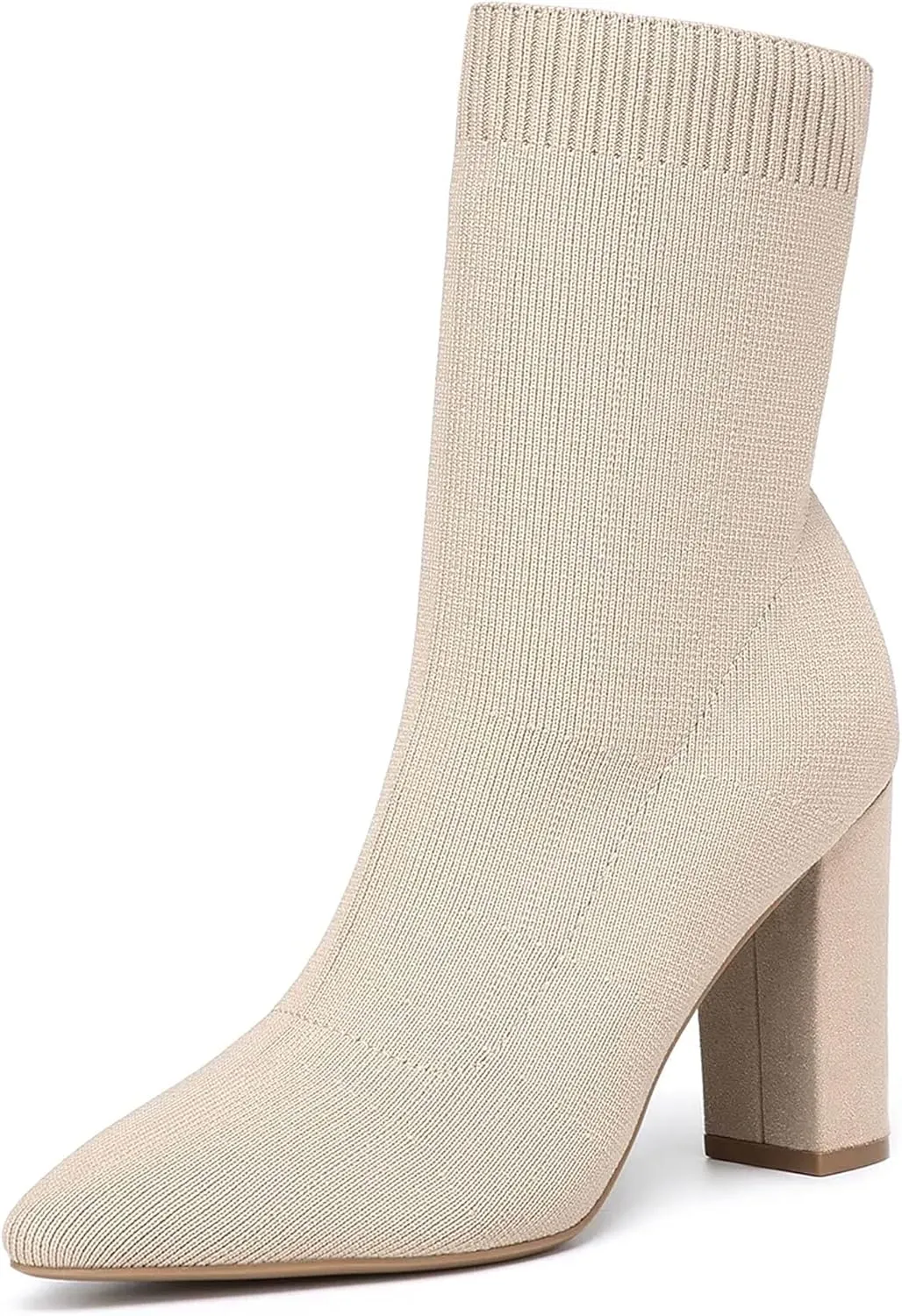 Mousse FIT Women’s Minimalist Pointed Toe Chunky Heeled Ankle Boots