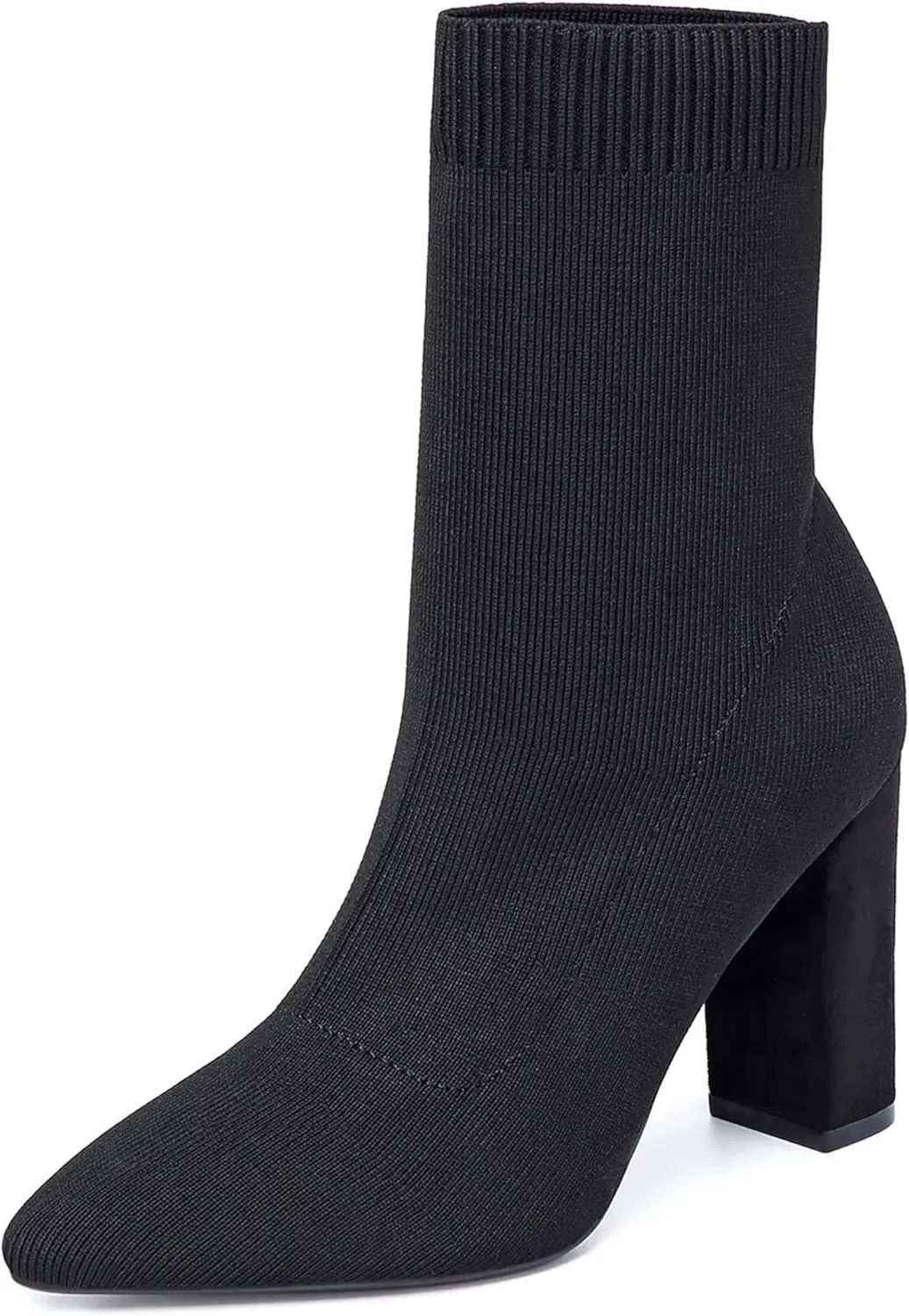 Mousse FIT Women’s Minimalist Pointed Toe Chunky Heeled Ankle Boots