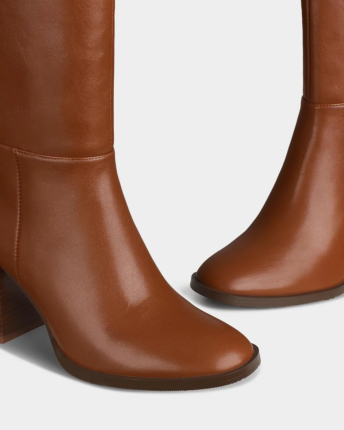 MUCCCUTE Boots for Women Knee High - Chunky Heel Round Toe Pull On Tall Boots Long Boot