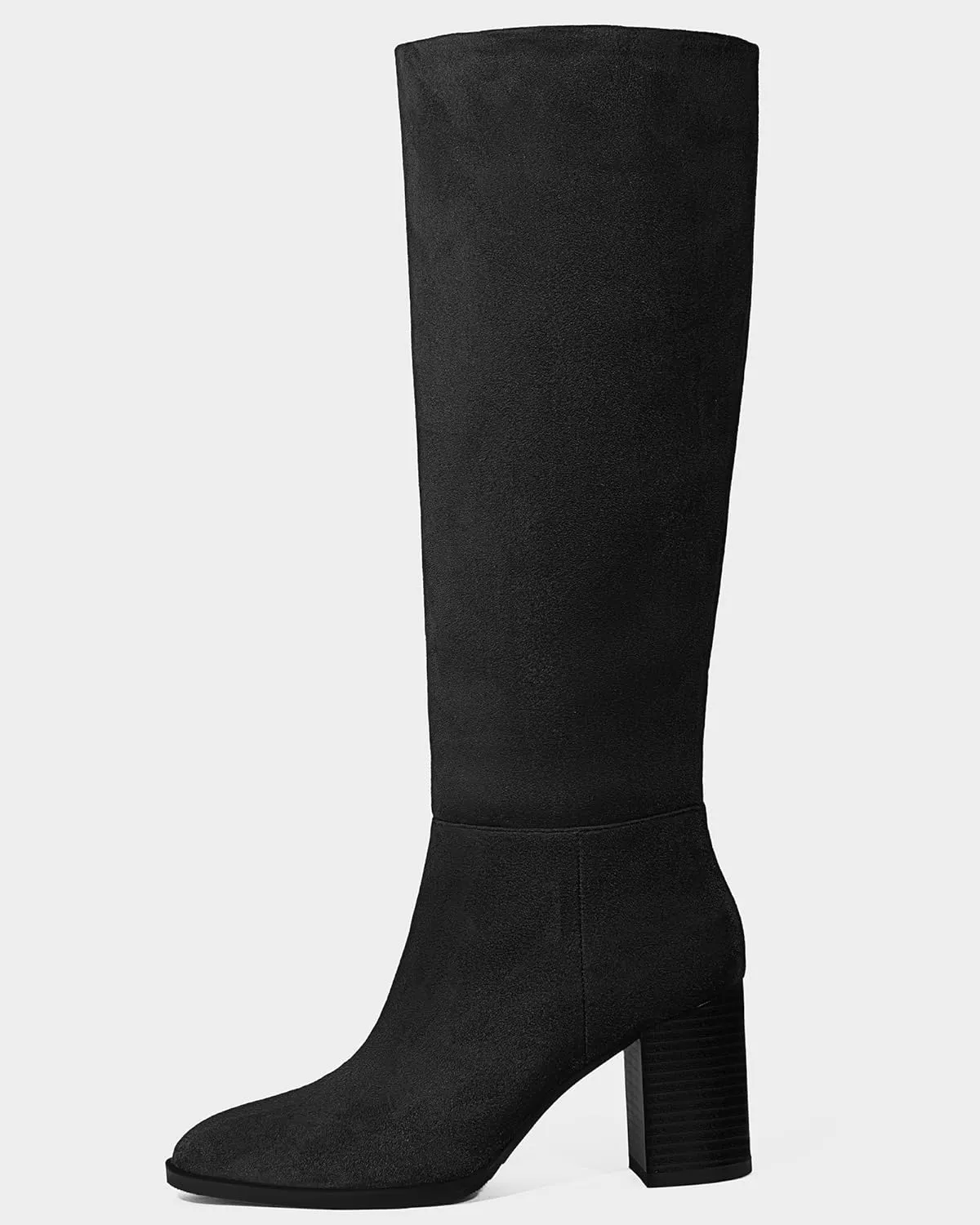 MUCCCUTE Boots for Women Knee High - Chunky Heel Round Toe Pull On Tall Boots Long Boot