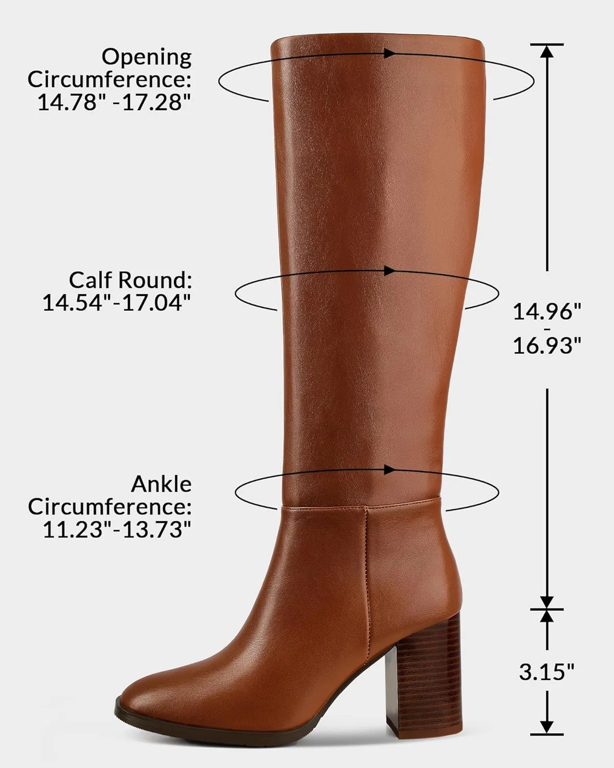 MUCCCUTE Boots for Women Knee High - Chunky Heel Round Toe Pull On Tall Boots Long Boot