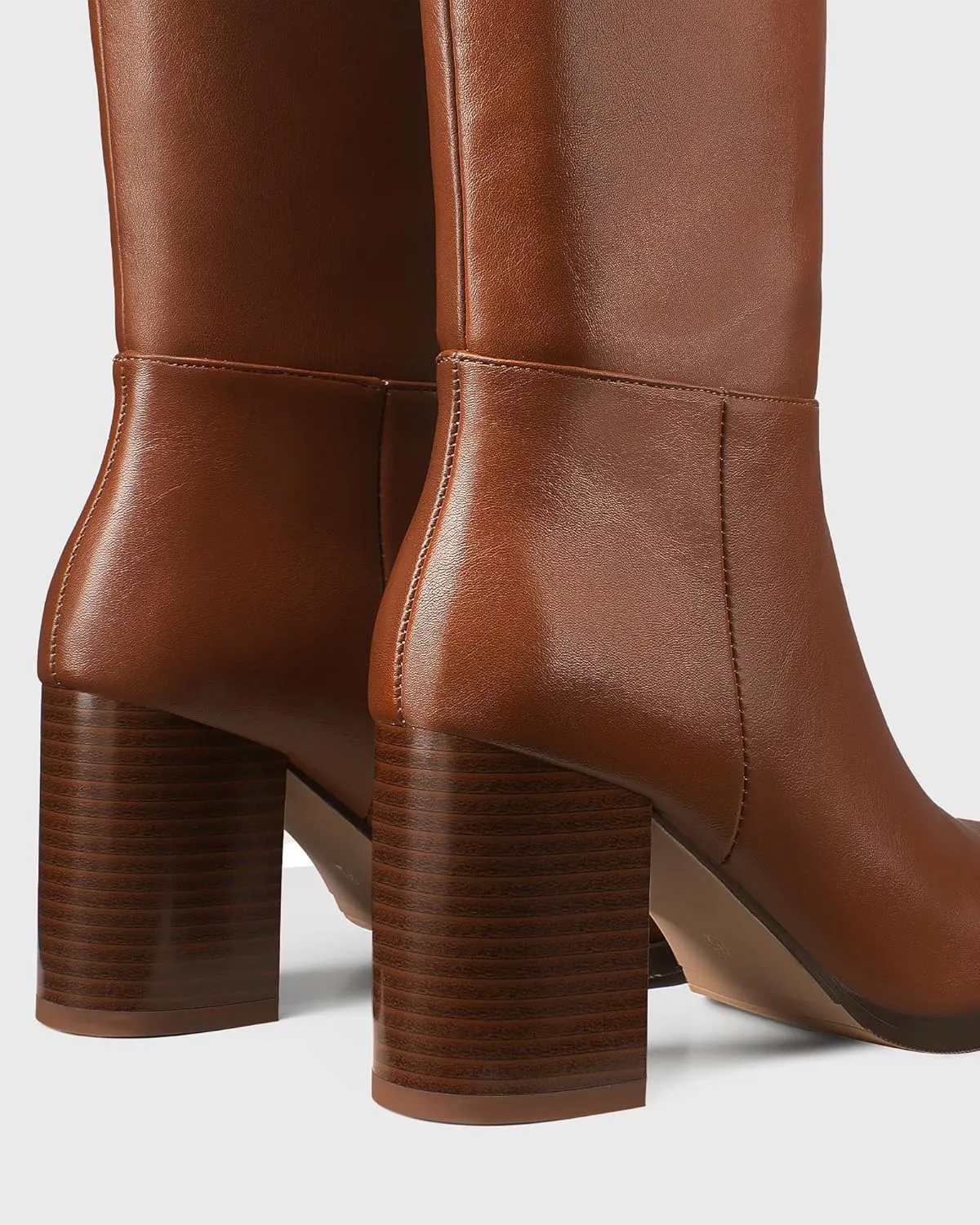 MUCCCUTE Boots for Women Knee High - Chunky Heel Round Toe Pull On Tall Boots Long Boot