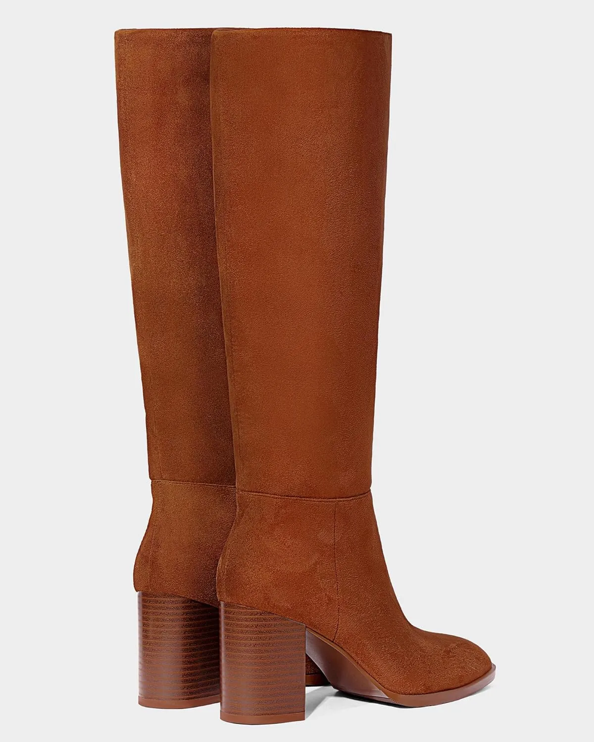 MUCCCUTE Boots for Women Knee High - Chunky Heel Round Toe Pull On Tall Boots Long Boot