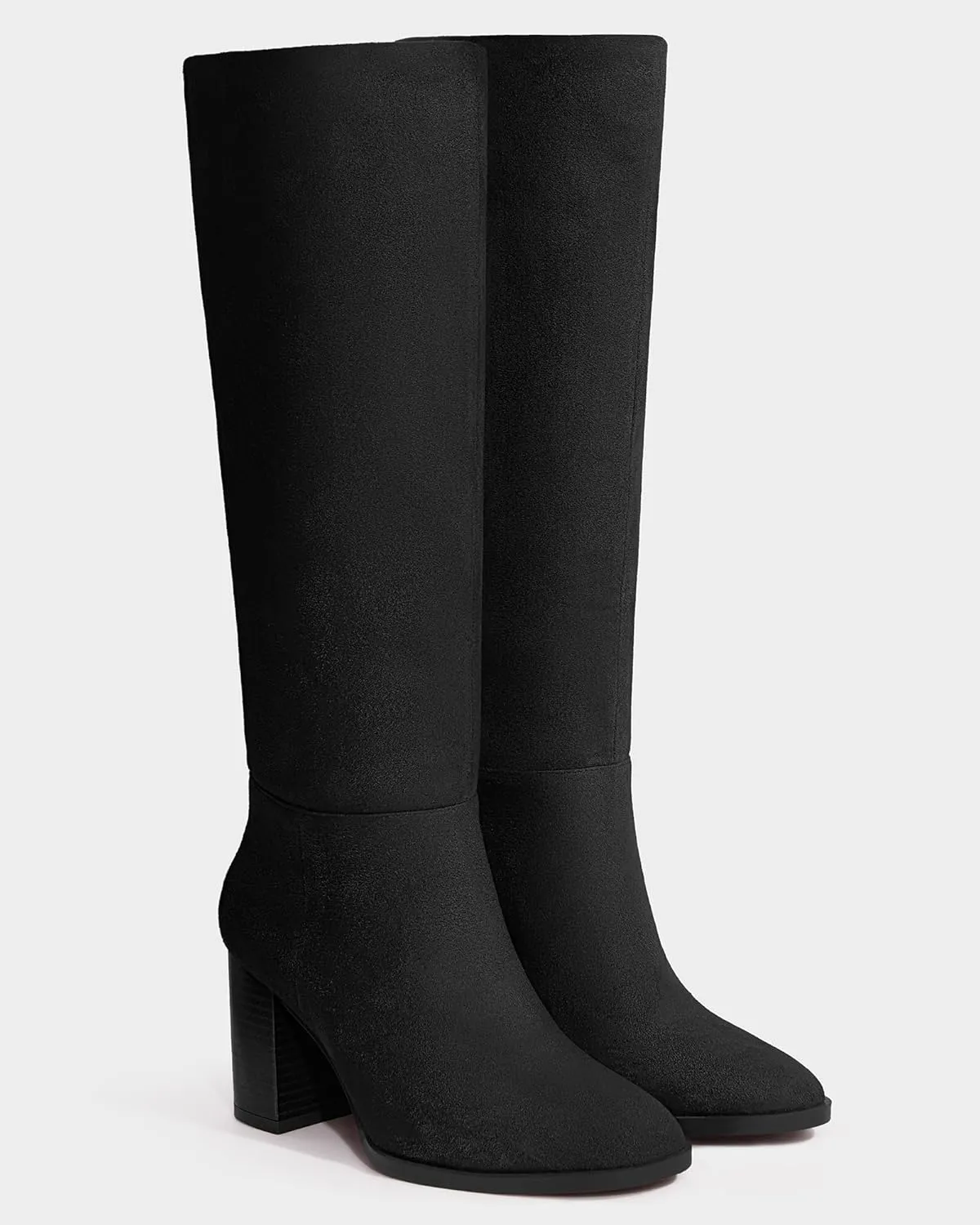 MUCCCUTE Boots for Women Knee High - Chunky Heel Round Toe Pull On Tall Boots Long Boot
