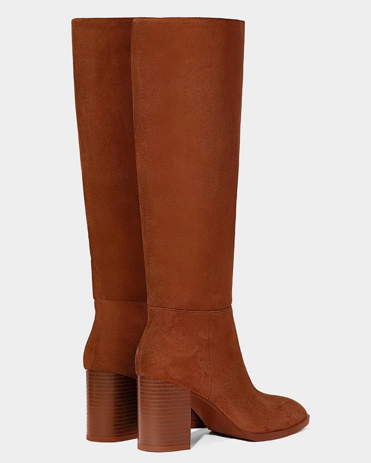 MUCCCUTE Boots for Women Knee High - Chunky Heel Round Toe Pull On Tall Boots Long Boot