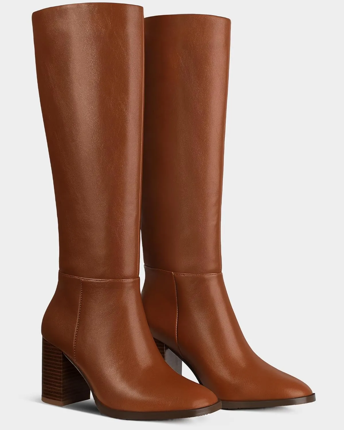 MUCCCUTE Boots for Women Knee High - Chunky Heel Round Toe Pull On Tall Boots Long Boot