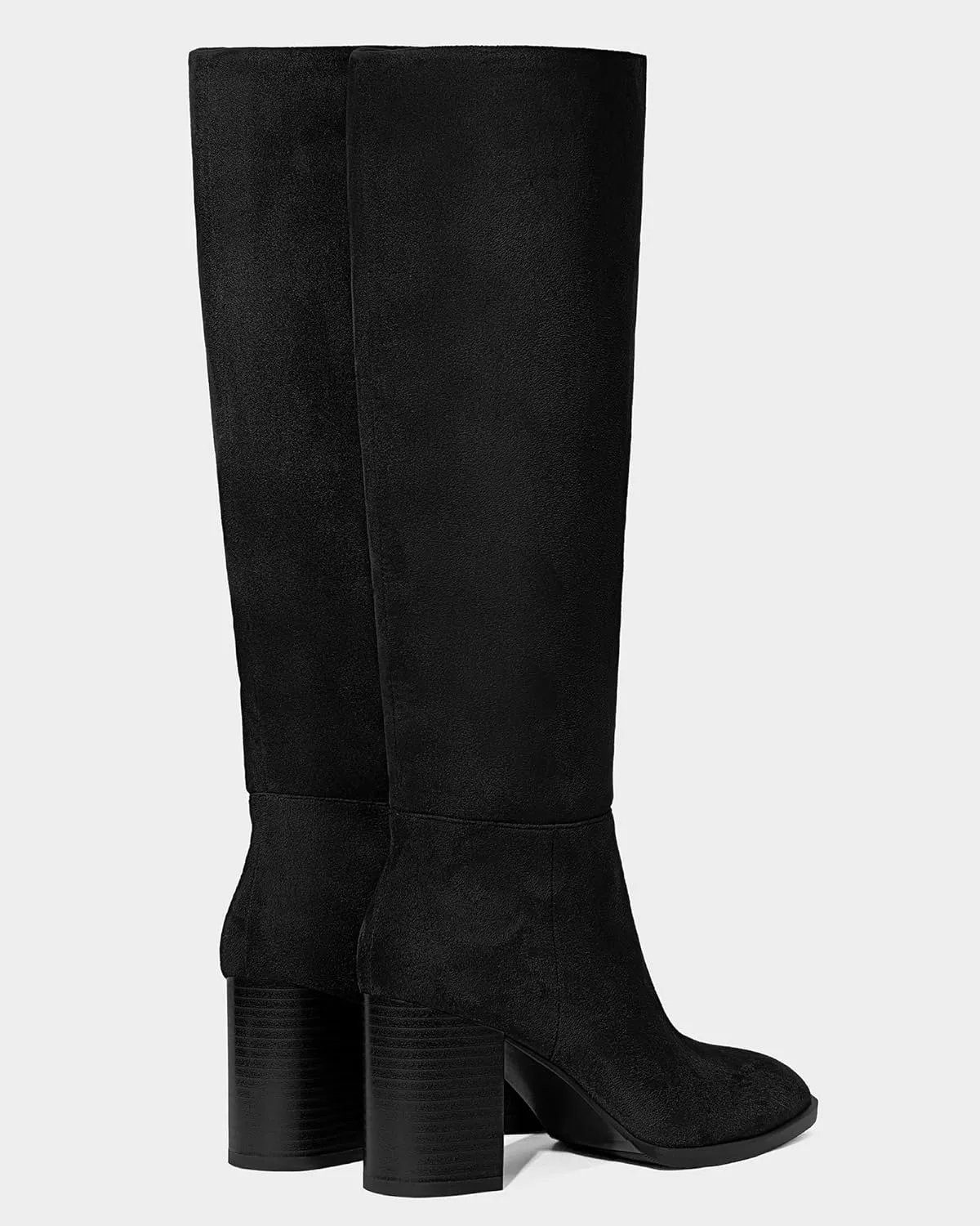 MUCCCUTE Boots for Women Knee High - Chunky Heel Round Toe Pull On Tall Boots Long Boot