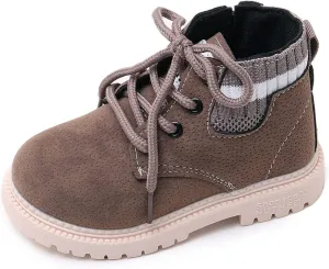 myppgg Toddler Boys Girls Short Boots Kids Outdoor Waterproof Hiking Ankle Booties Non-Slip Baby Snow Boots