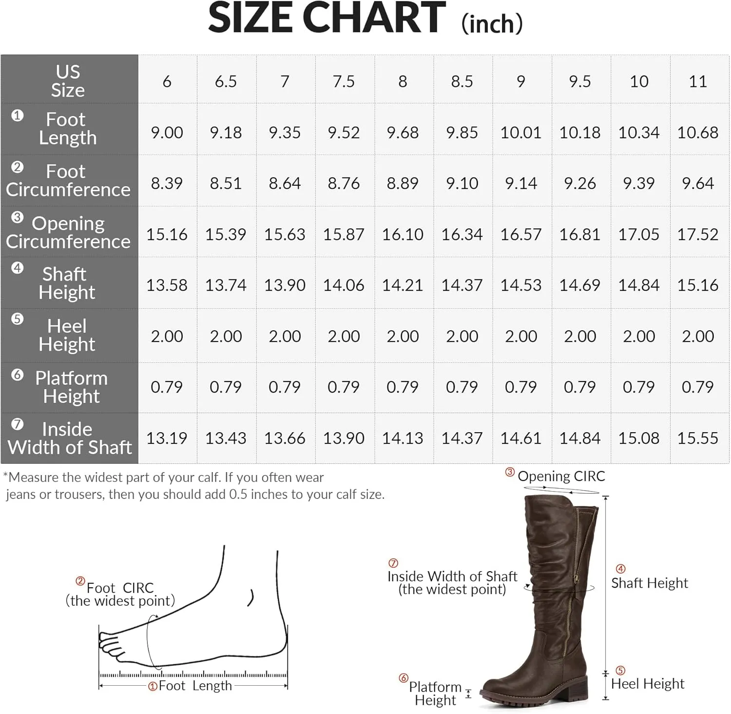 mysoft Women's Knee High Boots Side Zipper Lug Sole 2 Inch Stacked Chunky Heel Boots
