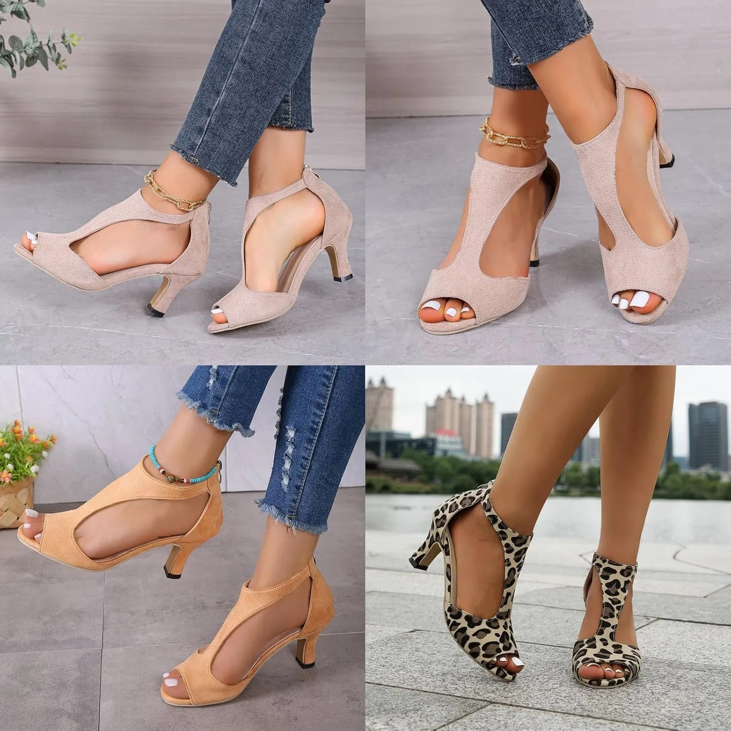 Nevriz Orthopedic High Heels for Women, Comfoheels Orthopedic High Heels, Dressy Pumps Outdoor Shoes, Open Toe Sandals