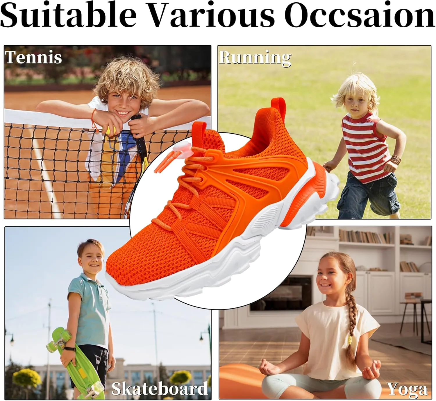 Nihaoya Boys Girls Sneakers Kids Tennis Shoes Lightweight Breathable Mesh Walking Running Shoe for Toddler/Little Kid/Big Kid