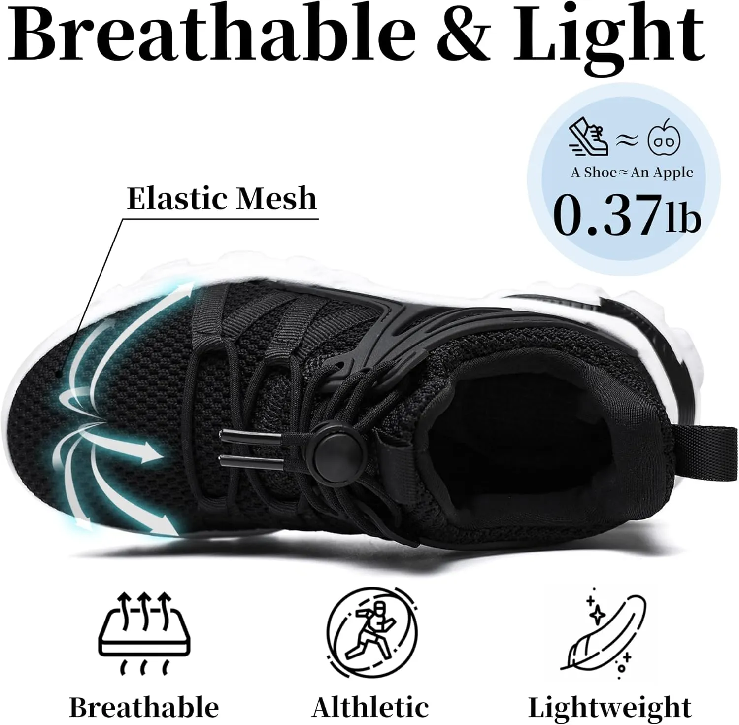 Nihaoya Boys Girls Sneakers Kids Tennis Shoes Lightweight Breathable Mesh Walking Running Shoe for Toddler/Little Kid/Big Kid
