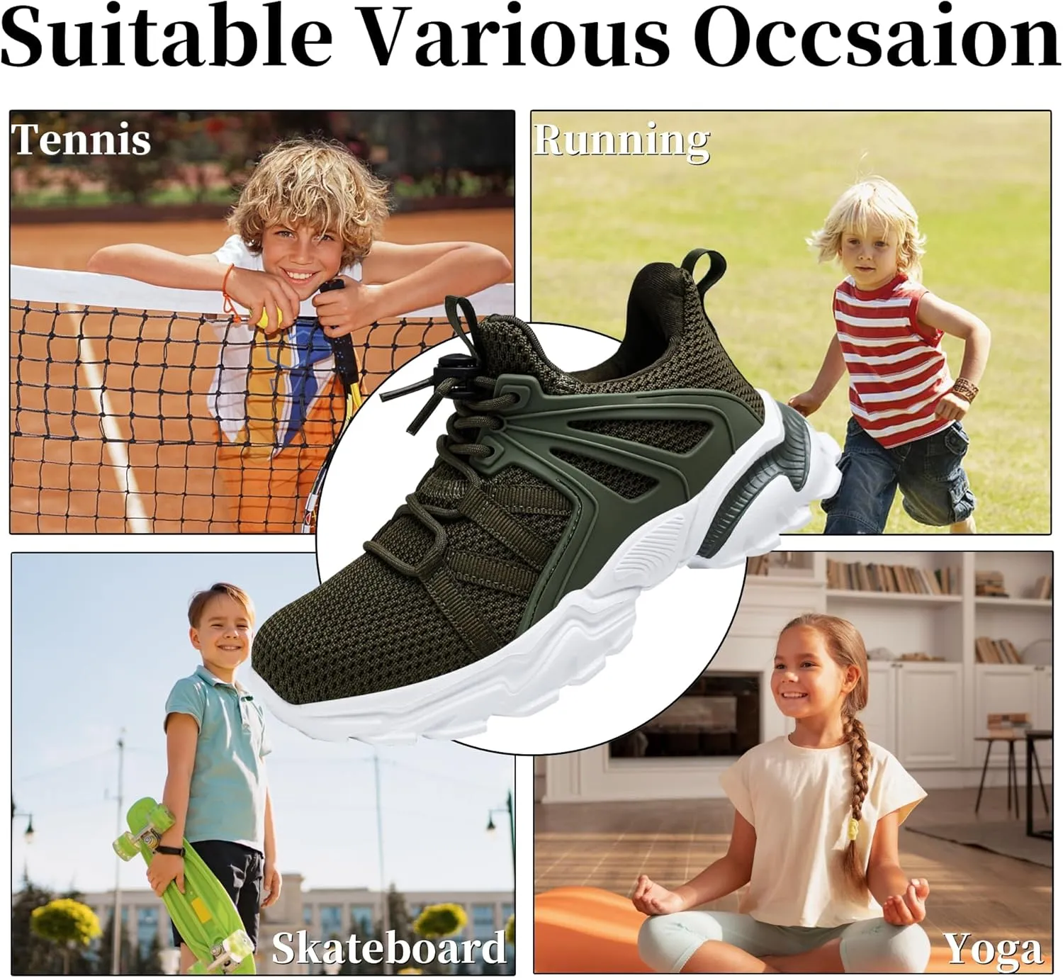 Nihaoya Boys Girls Sneakers Kids Tennis Shoes Lightweight Breathable Mesh Walking Running Shoe for Toddler/Little Kid/Big Kid
