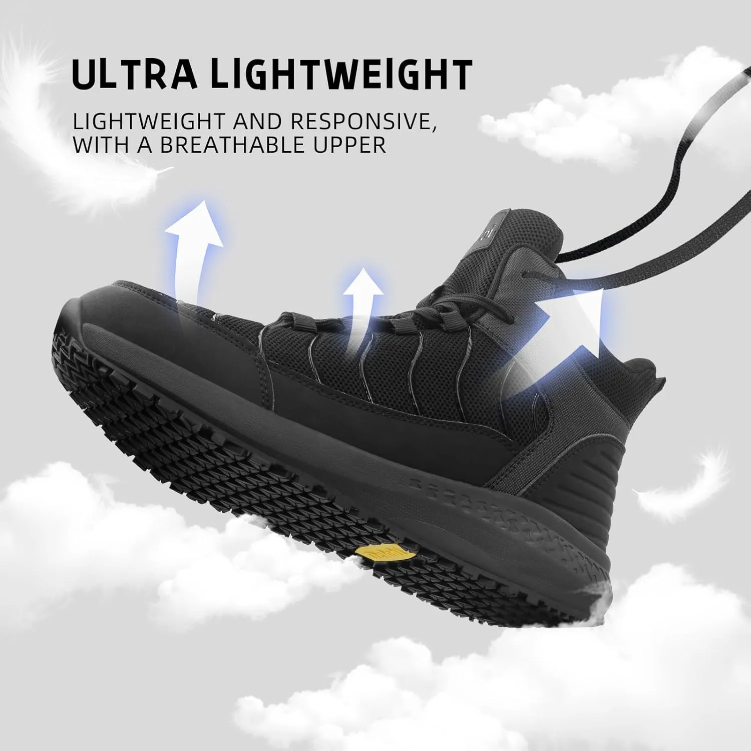 Non Slip Work Boots for Men Shoes Slip on Waterproof Slip Resistant Boots Kitchen Chef Restaurant Walking Sneakers Comfortable Food Service Working Footwear Leather