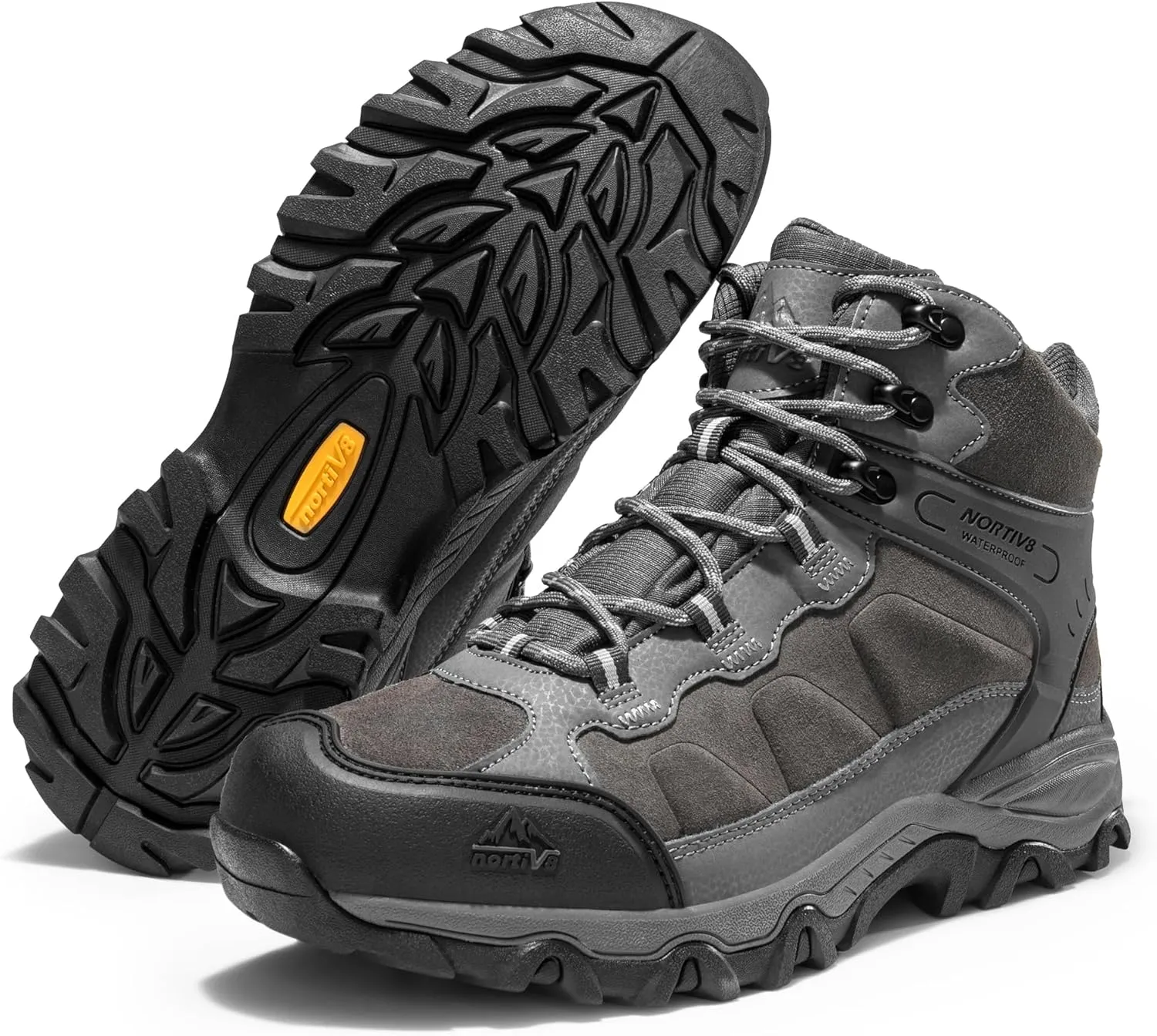 NORTIV 8 Men's Waterproof Hiking Boots Outdoor Mid Trekking Lightweight Mountaineering Shoes Paladin