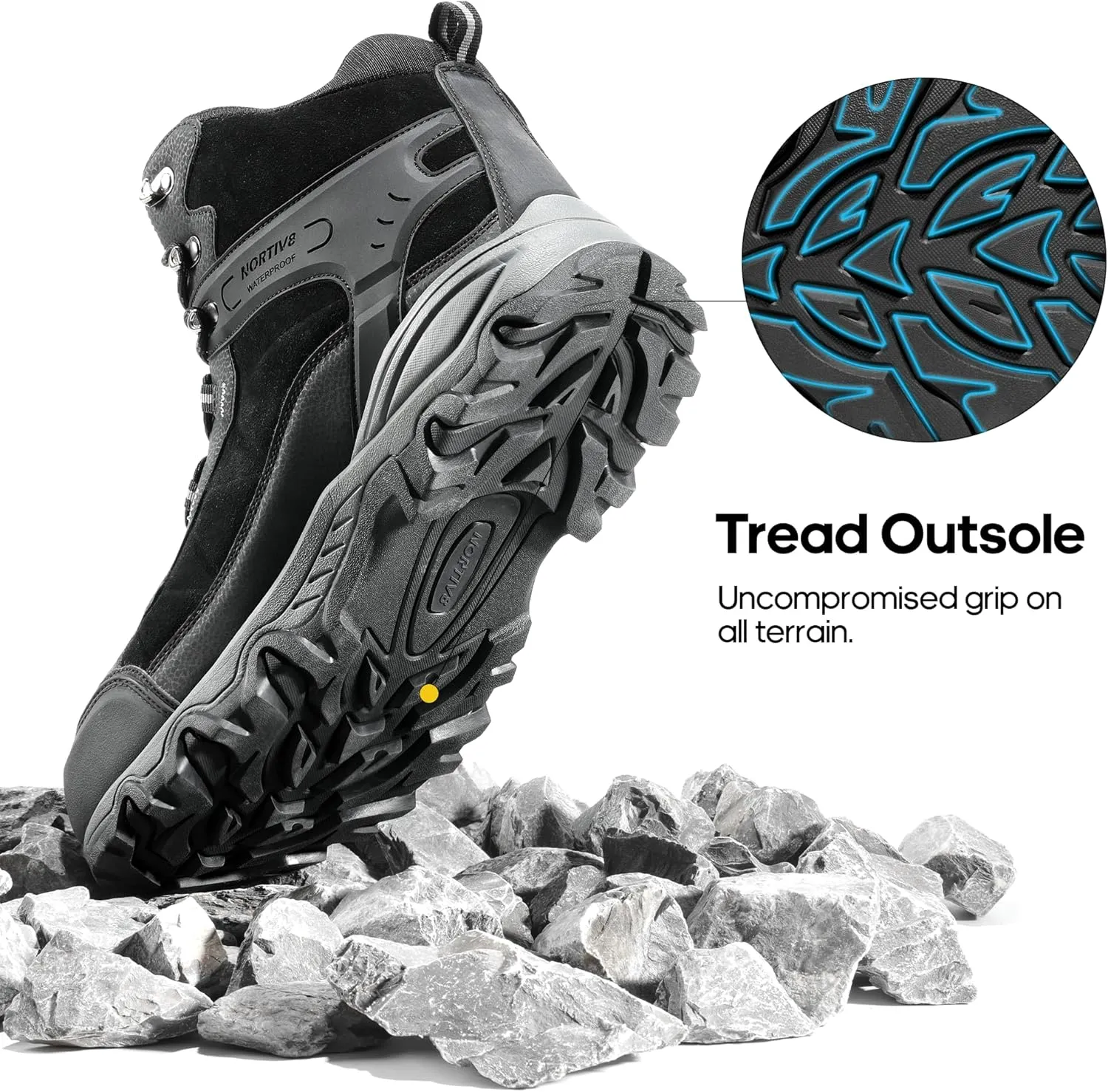 NORTIV 8 Men's Waterproof Hiking Boots Outdoor Mid Trekking Lightweight Mountaineering Shoes Paladin