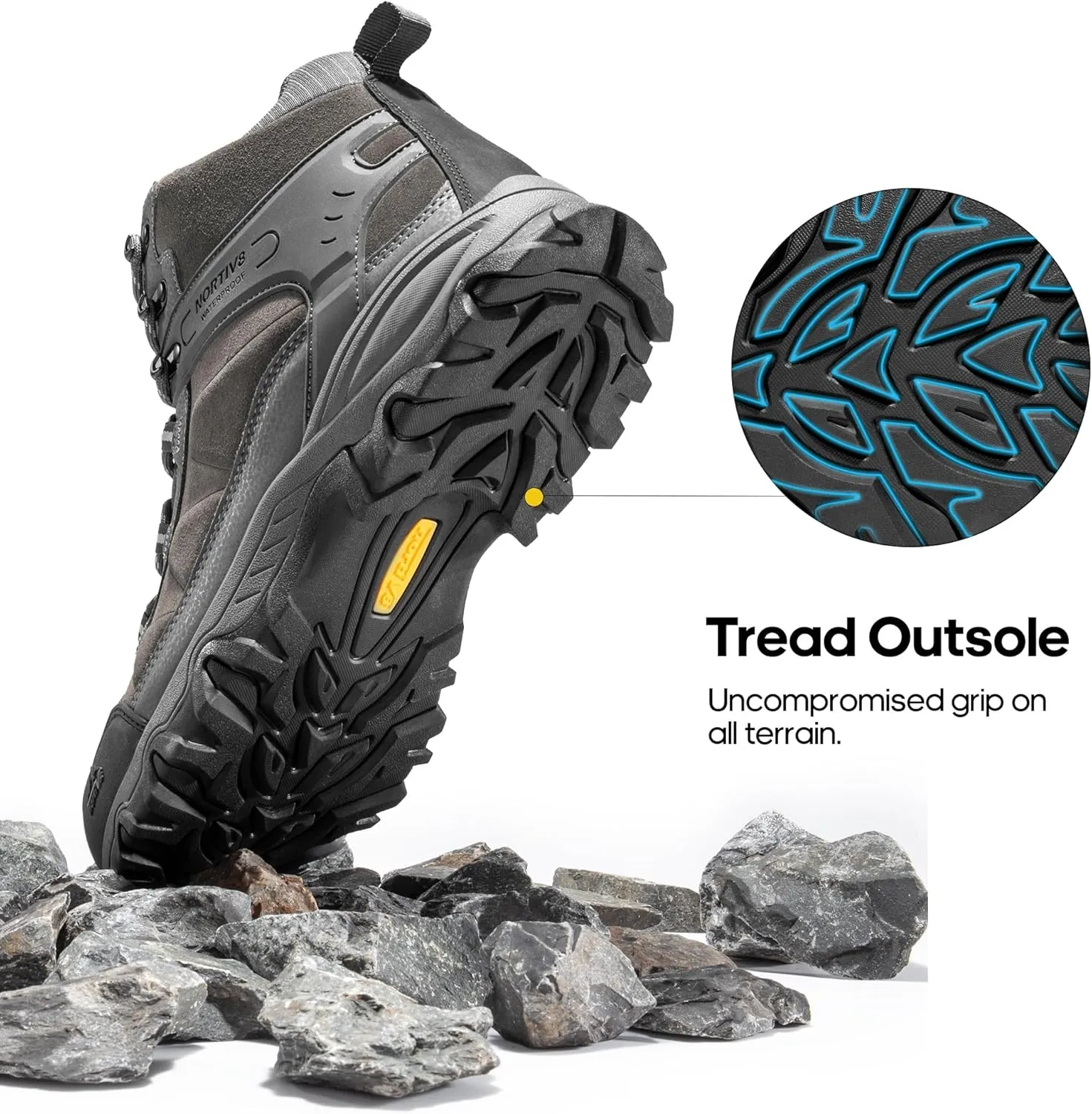 NORTIV 8 Men's Waterproof Hiking Boots Outdoor Mid Trekking Lightweight Mountaineering Shoes Paladin