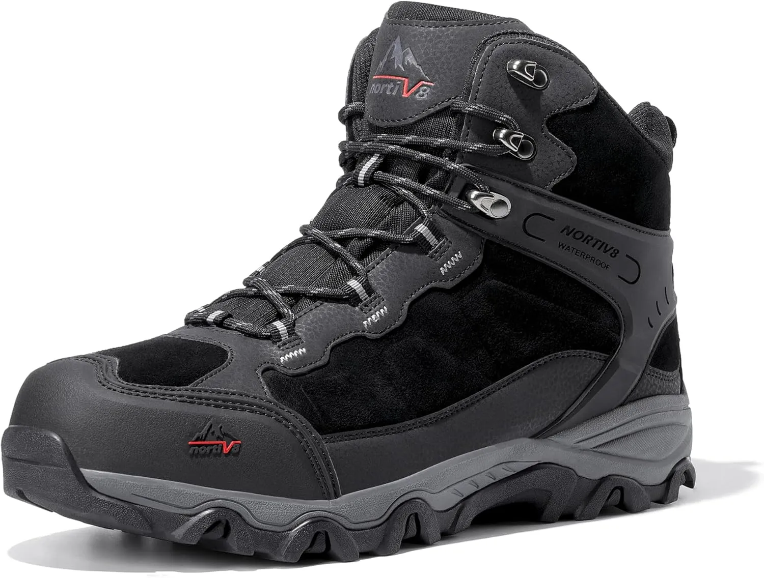 NORTIV 8 Men's Waterproof Hiking Boots Outdoor Mid Trekking Lightweight Mountaineering Shoes Paladin