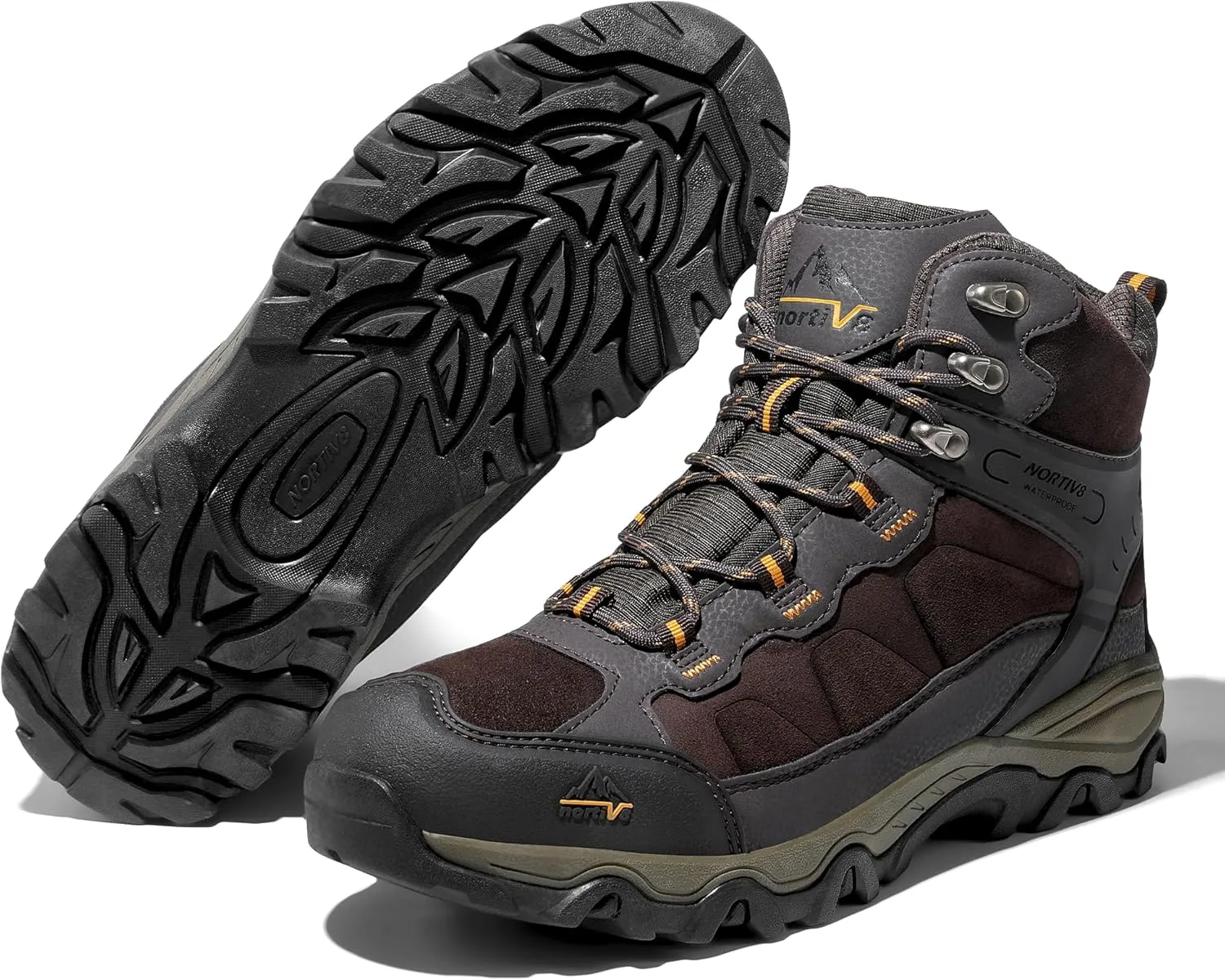 NORTIV 8 Men's Waterproof Hiking Boots Outdoor Mid Trekking Lightweight Mountaineering Shoes Paladin