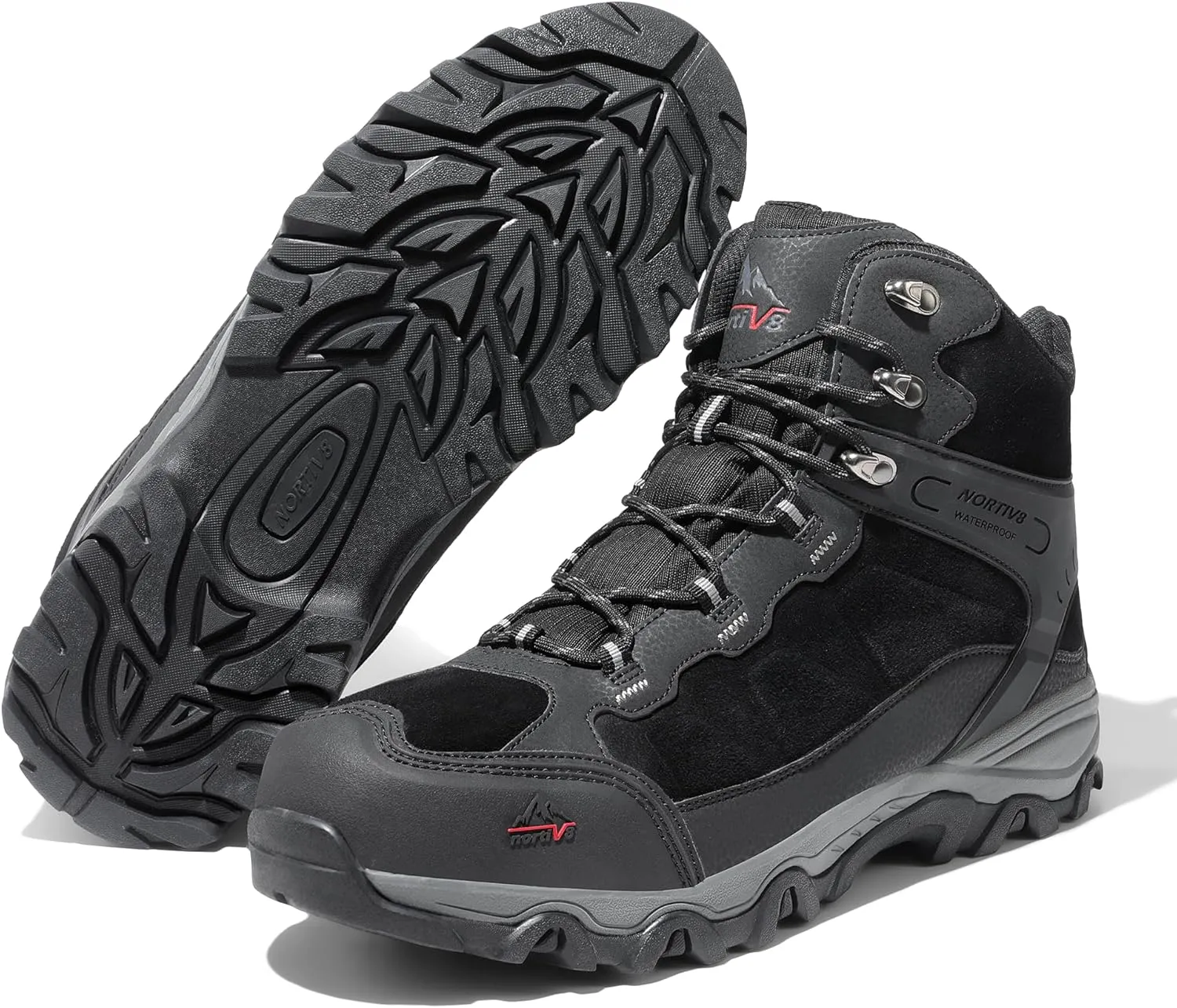 NORTIV 8 Men's Waterproof Hiking Boots Outdoor Mid Trekking Lightweight Mountaineering Shoes Paladin