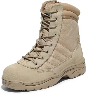 NORTIV 8 Steel Toe Boots for Men Safety Industrial & Construction Military Work Boots Slip Resistant ASTM F2413-18, TROOPER-STL